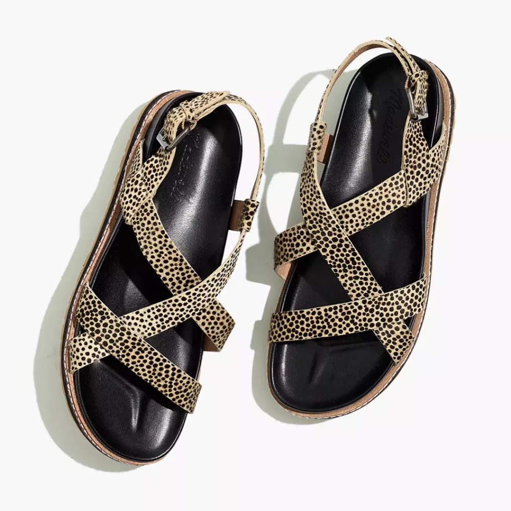 Madewell Aubrey Sandal in Spotted Calf Hair